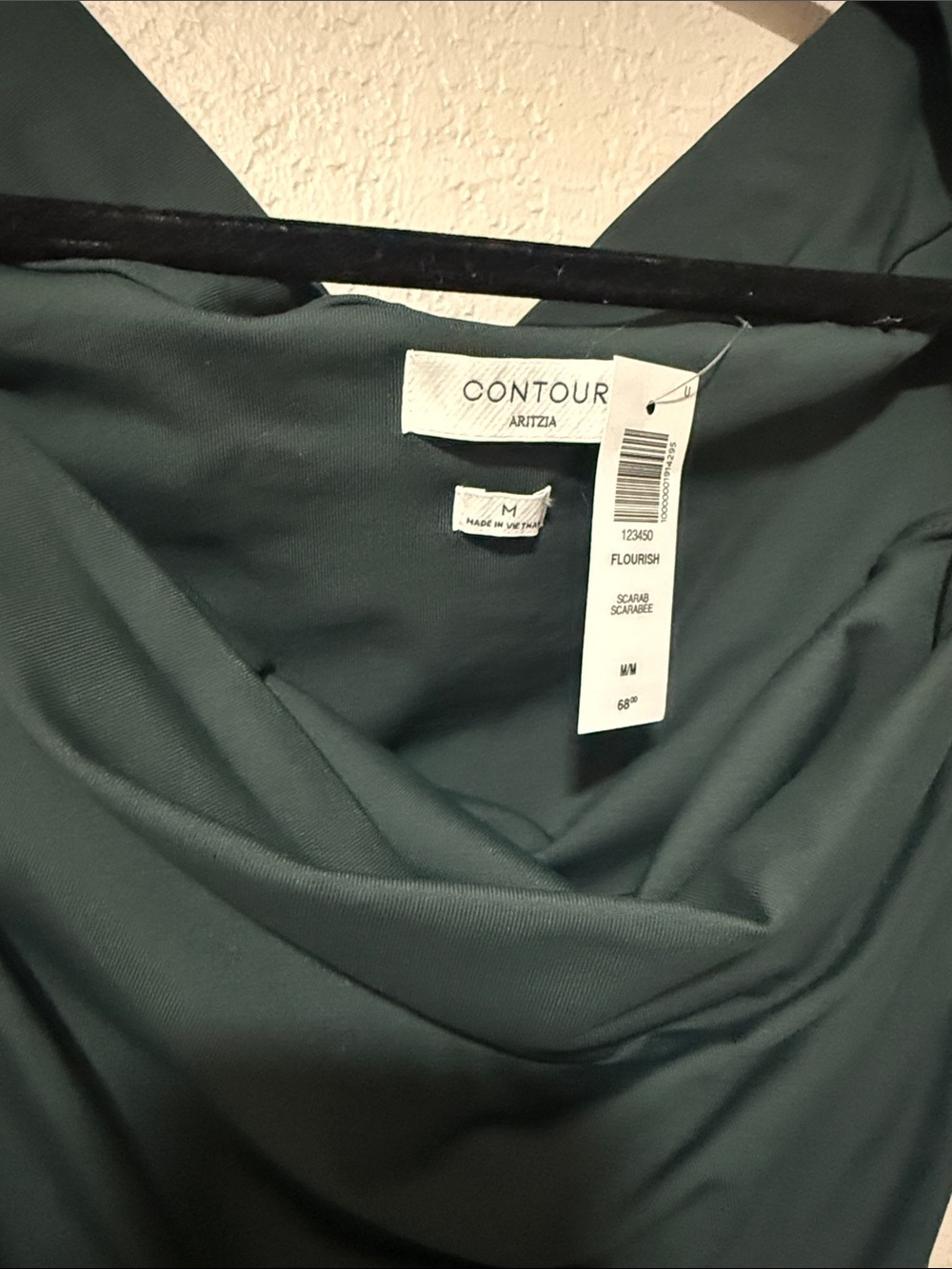 Aritzia Contour Draped Bodysuit in Deep Teal Green - Picture 2 of 2